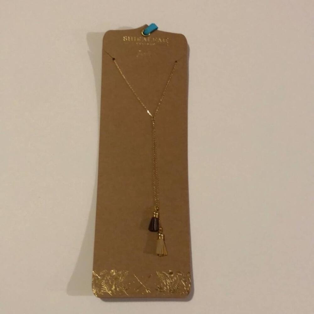 Shiraleah Chicago jewelry - Anthropologie - Aerin long necklace in tan brown NEW
